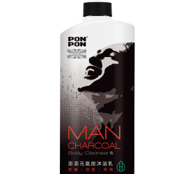 SỮA TẮM THAN HOAT TÍNH CHO NAM, SẠCH SÂU CHÂN LÔNG, THẢI ĐỘC, NGĂN MỤN, GIẢM NÁM -  PON PON MAN CHARCOAL BODY CLEANSER