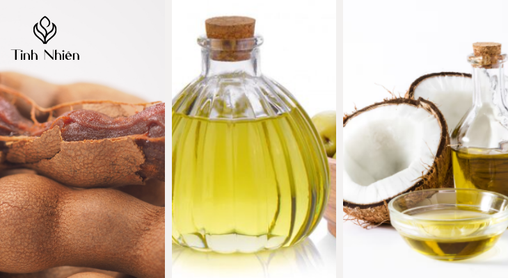 Me tươi, dầu ô liu và dầu dừa 