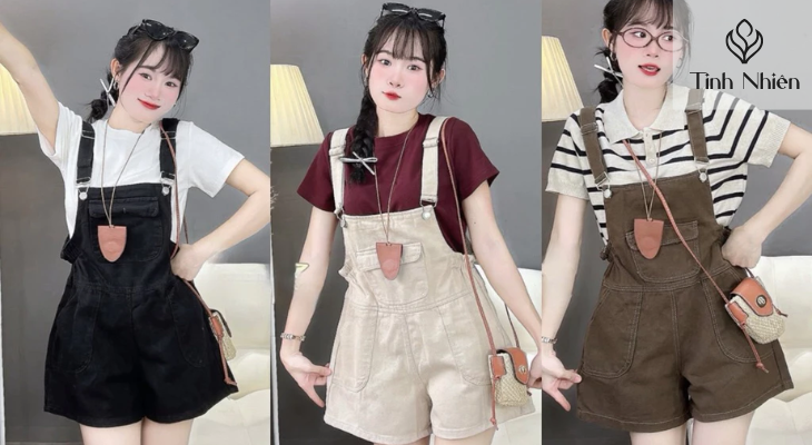 Quần yếm, áo polo hoặc áo thun 