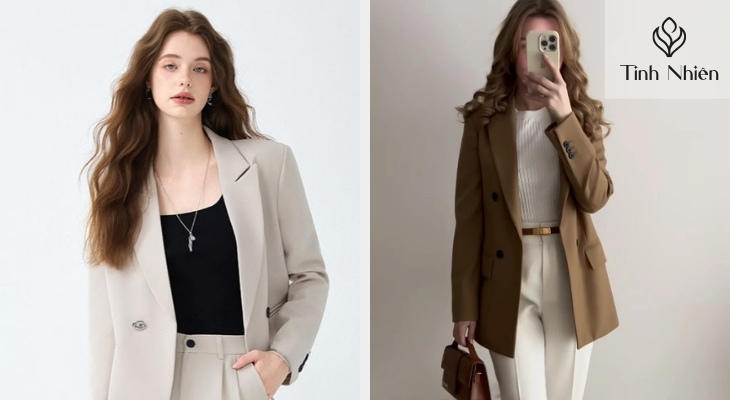 Blazer kết hợp cùng chân váy hoặc quần tây
