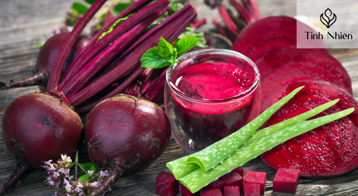 Củ dền đỏ và nha đam 